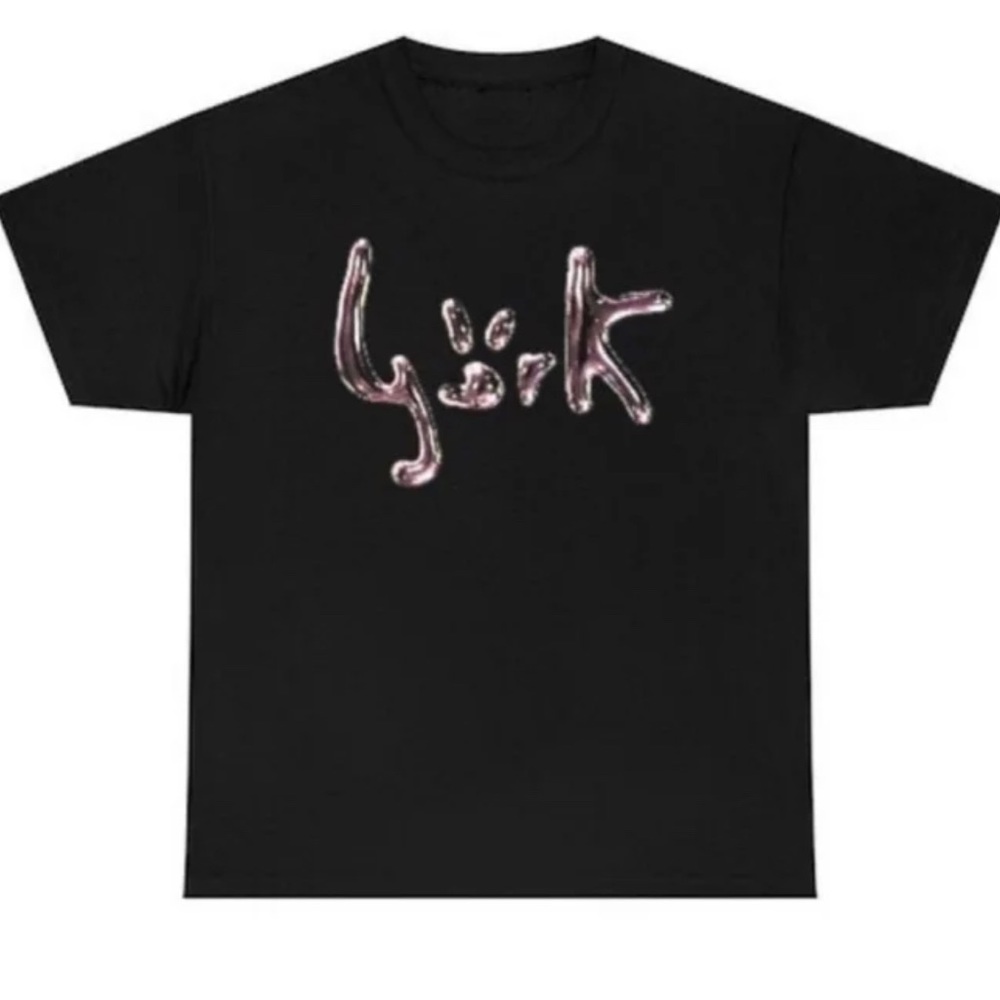 COPY - Deadstock Bjork Metallic Liquid Logo Text Tee
